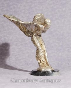 Art Nouveau Silver Spirit Бронзовая статуя Летающая леди