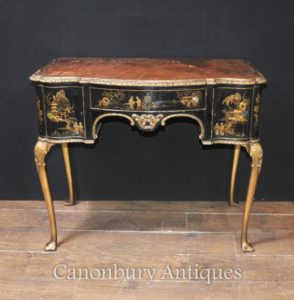 Античный английский Chinoiserie Ladies Письменный стол Стол 1900