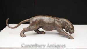 Большой Бронзовый Tiger Cat Статуя Кастинг Hunter Panther Puma