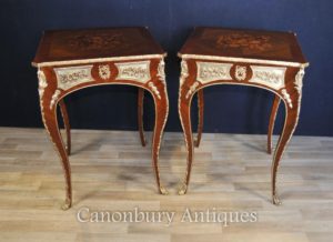 Pair Louis XVI Боковые столы Французская мебель Marquetry Inlay