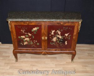 Античный французский шкаф Commode Lacquer Marquetry Inlay 1880