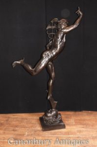 XL Итальянская бронзовая статуя Меркурия Кастинг Гермес by Giambologna