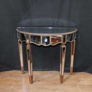 Зеркальная консольная таблица Art Deco Demi Lune Tables