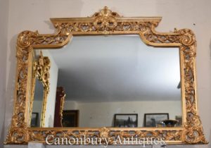 Большой английский Chippendale Gilt Mantle Mirror