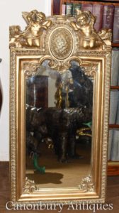 Французский барочный позолоченный Cherub Pier Mirror
