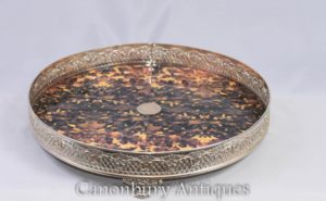 Викторианская серебряная тарелка для подноса Faux Tort