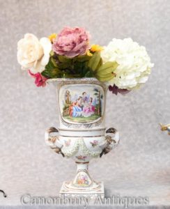 Одноместный Мейсенский фарфор Классический Campana Urn Vase Planter
