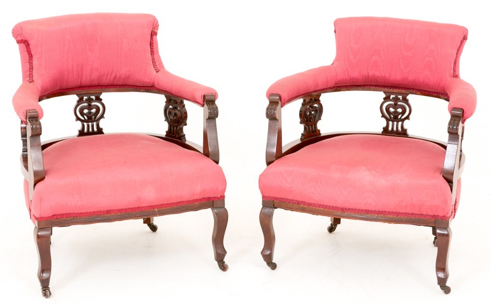 Пара викторианских кресел-стульев Arm Около 1890