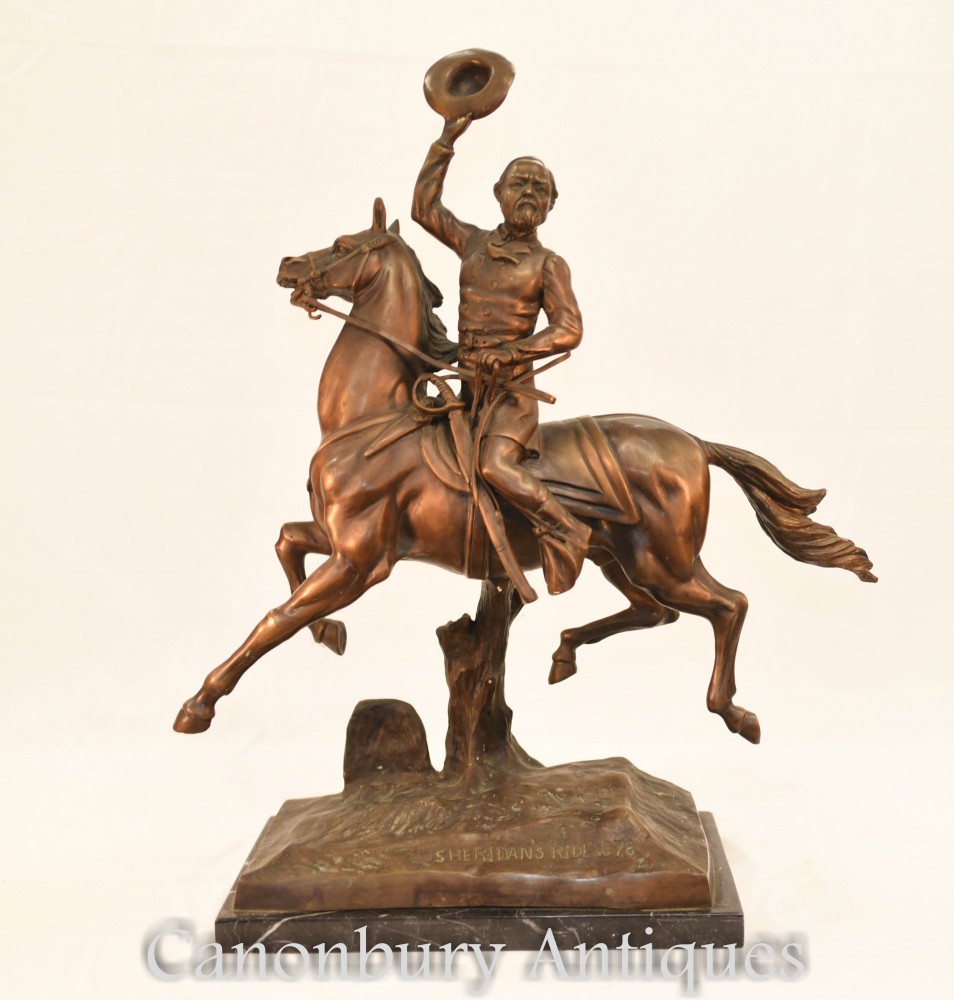 Sheridans Ride Bronze - Ковбойская лошадь и жокей после Джеймса Келли