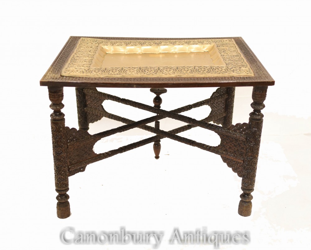 Журнальный столик из дамасской стали - Поднос из латуни с арабесками