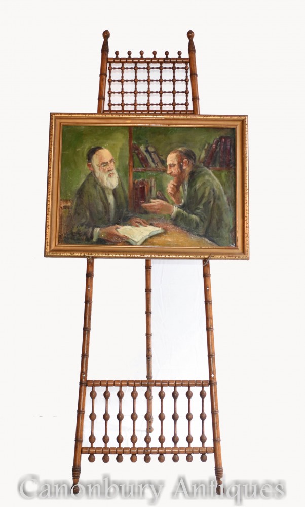 Картина маслом Портрет еврея и раввина Античный идиш Иудаистское искусство 1930