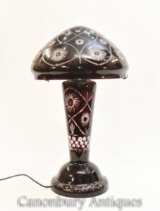 Настольная лампа в стиле модерн - грибной рубиновый стеклянный светильник