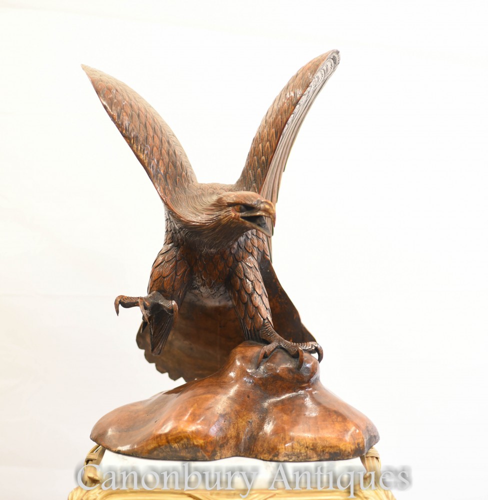 Ручная резная статуя американского золотого орла хищных птиц Искусство