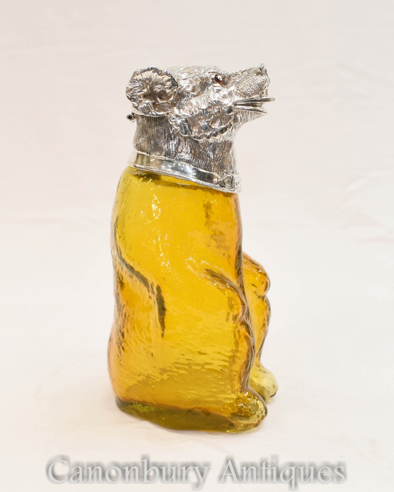 Серебряный графин для напитков в викторианском стиле - Медведь