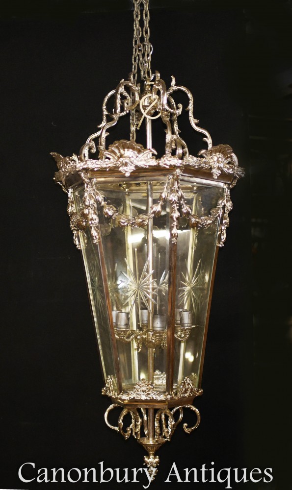 Серебряный латный фонарь эпохи Регентства - Легкая люстра