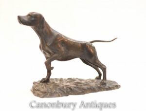 Статуя английской бронзовой собаки-указателя - скульптура собаки