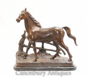 Французская бронзовая статуя лошади - Конный пони Мене