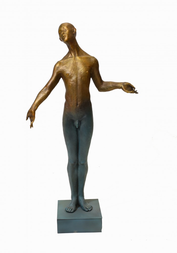 Абстрактное искусство статуя бронзовая обнаженная мужская обнаженная статуэтка
