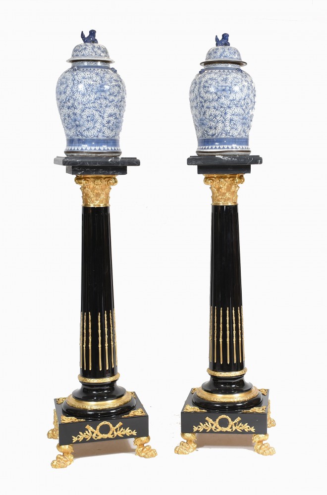 Бело-синие фарфоровые урны Нанкинские китайские вазы с крышкой