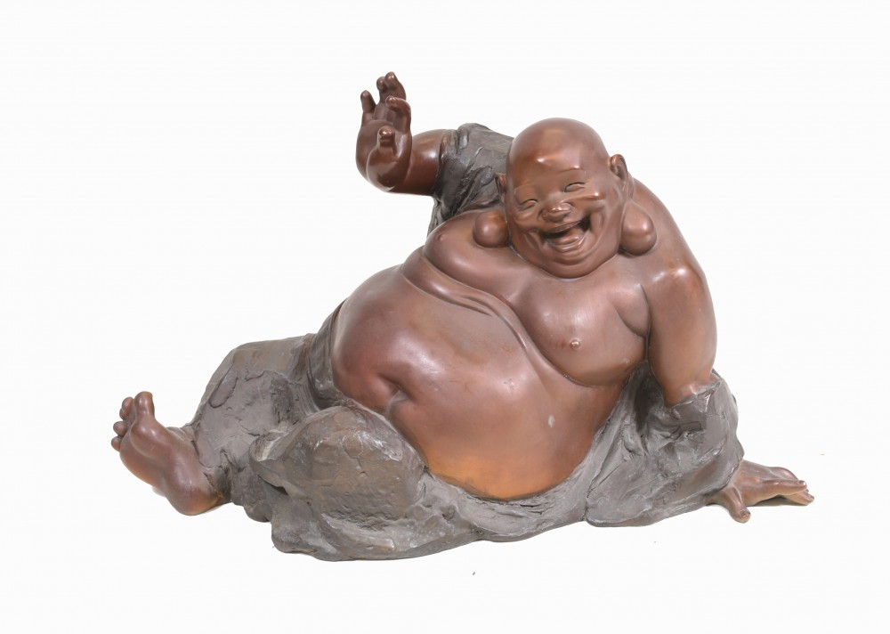 Бронзовая статуя счастливого Будды, литье буддийского искусства