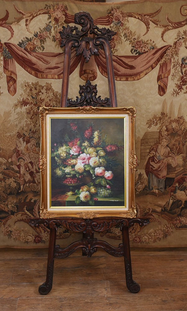 Картина Маслом Классические Цветы Натюрморт Яркие Цветочные Искусства Подпись