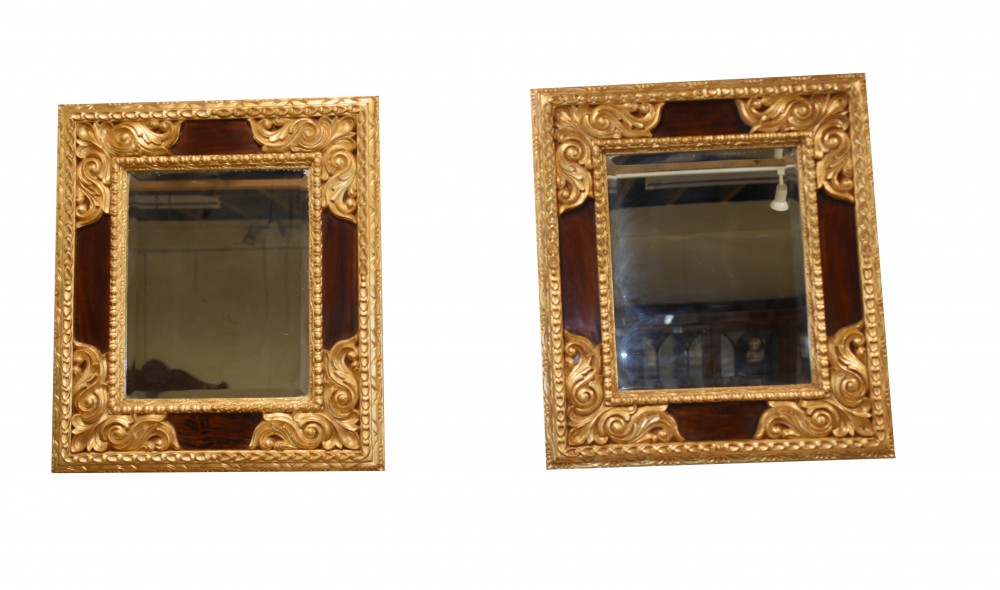 Пара викторианских зеркал в позолоченной стеклянной раме