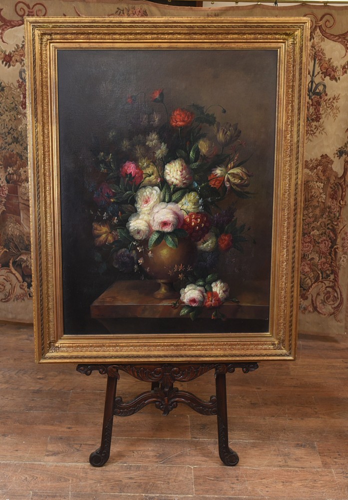 Цветочный натюрморт картина маслом викторианской художественной позолоченной рамы